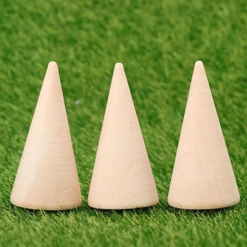 10PCS DIY Cones Wooden Cone Shape Display Rack Craft Ornamnet Making Accessories 