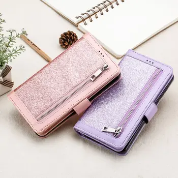 

LAPOPNUT Wallet Case for Samsung Galaxy S20 Ultra S10e Note10 S10 5G S9 S8 Plus S7 Edge Note8 Note9 Glitter Leather Flip Cover