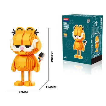 

1032pcs+ Garfield Diamond Building Block Cat Figures Model Balody 16159 Mirco Bricks For Children Mini Block Toys