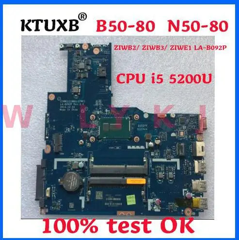 KTUXB ZIWB2/ ZIWB3/ ZIWE1 LA-B092P материнская плата для ноутбука Lenovo B50-80 N50-80 ноутбук процессор