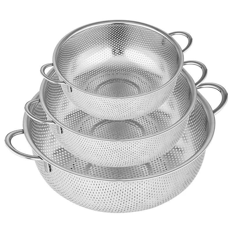 Big deal Colander Stainless Steel Micro Perforated Colanders Strainers with Handles for Draining