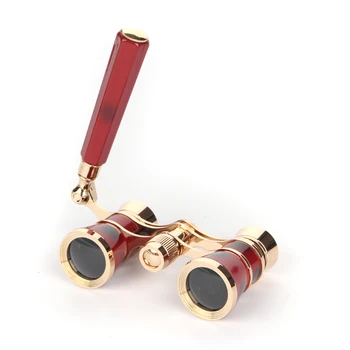 

HUANDEE 2017 New Red 3x25 Binocular Telescope Opera Binoculars Theater Glasses Chain Handle Coating Glasses Lens DO014