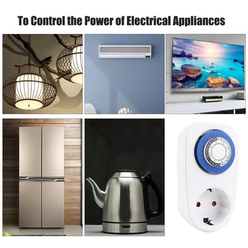 

Hot 24 Hours Plug-in Timer Switch Mechanical Timing Socket Time Controller Intelligent Timing Socket