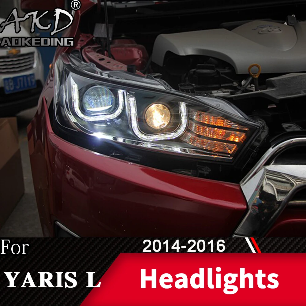 Головной фонарь для автомобиля Toyota Yaris- Yaris L головной светильник s противотуманный светильник s дневной ходовой светильник DRL H7 светодиодный Биксеноновая лампа автомобильные аксессуары
