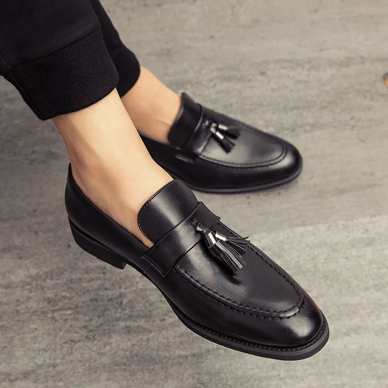 New Fashion Men Tassel Loafers Leather Formal comfortable Shoes Slip On Man Casual Footwear wedding shoes men Large Size 38-46 5 | Обувь