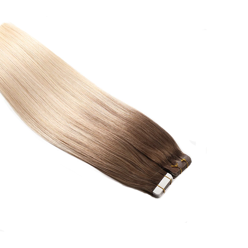 European Ombre Balayage Tape In 100% Real Remy Human Hair Extensions Seamless