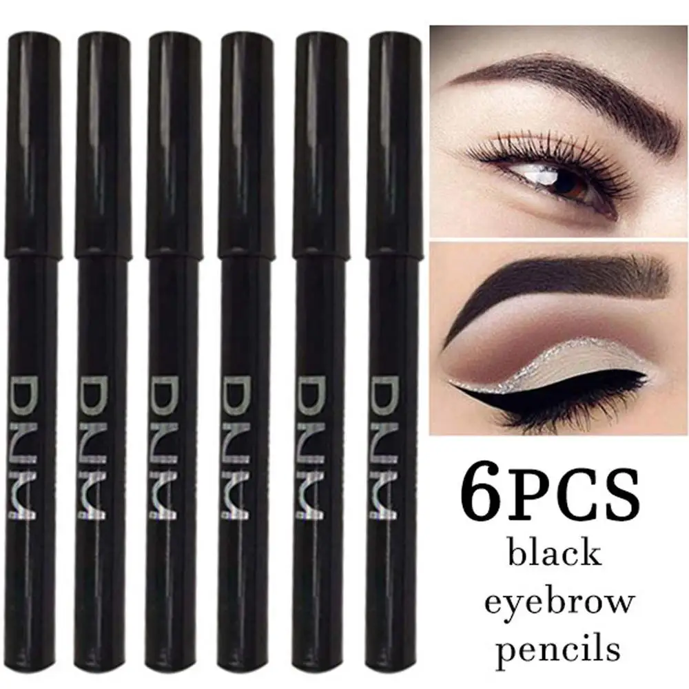 D 6 eyebrow pencil Двухсторонний карандаш для бровей стойкий водонепроницаемый карандаш легко цветная Косметика Макияж деревянный темно-коричневый карандаш для бровей - Цвет: D 6 eyebrow pencil