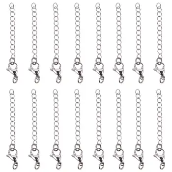 

1 Box 304 Stainless Steel Extender Chains with Lobster Claw Clasps 20strands/box