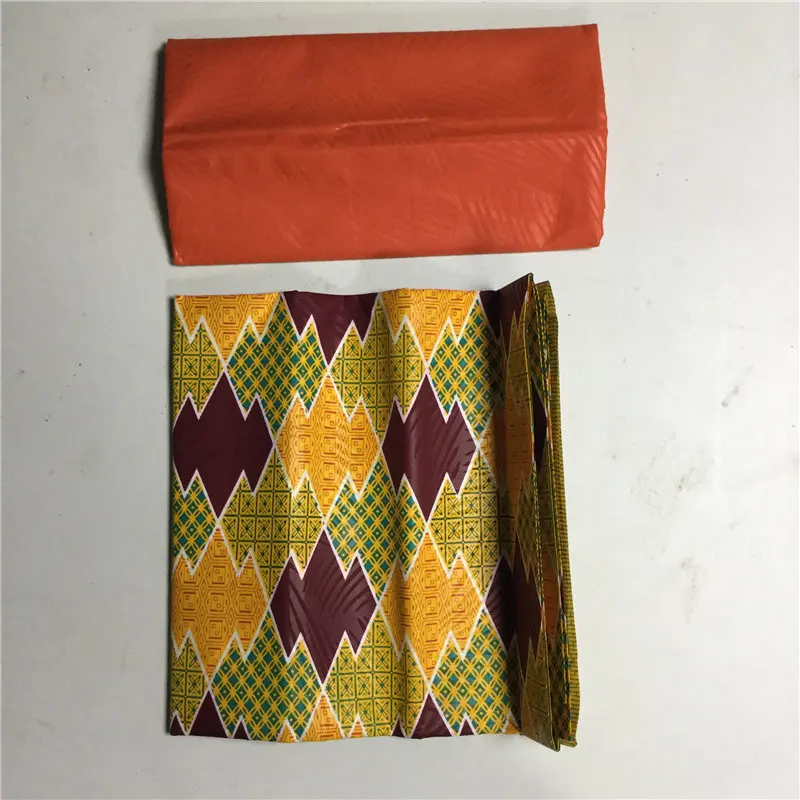 Yellow african kente prints wax fabric polyester sewing fabric wax style design african prints polyester 4 yards AW30 - Цвет: 16