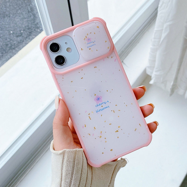 Gold Foil Flowers Phone Case For iPhone 12 11 Pro Max 7 8 Plus X XR XS Max Soft Camera Lens Protection Cover Coque Funda