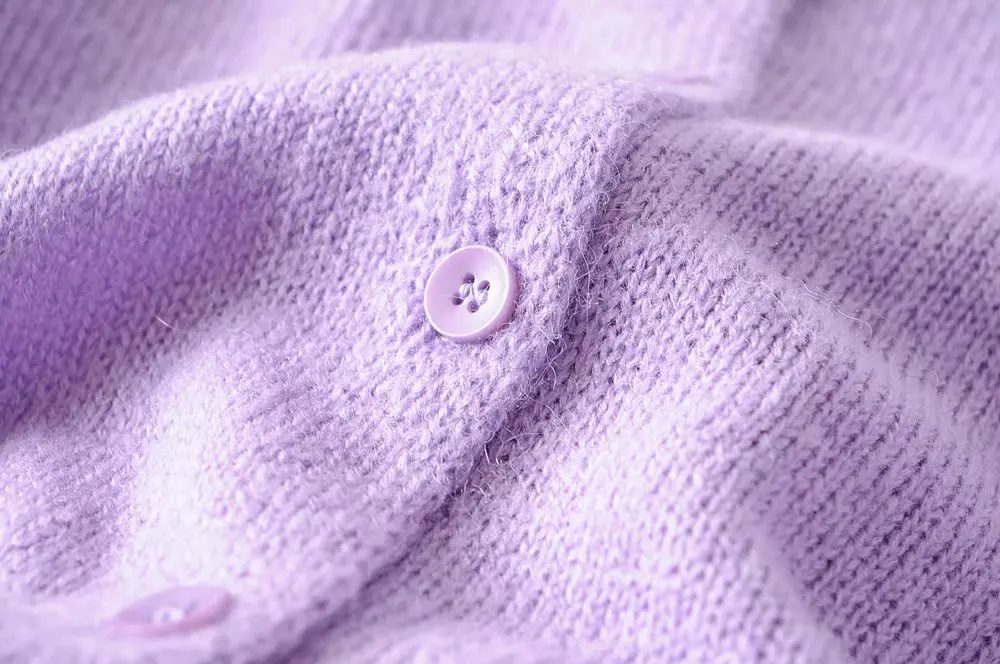 Bazaleas, уличная одежда, фиолетовый кардиган с круглым вырезом, винтажный Женский вязаный свитер с пуговицами в стиле Харадзюку