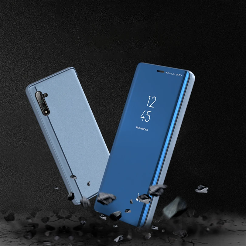 Умный зеркальный флип-чехол для Samsung Note 8 9 10 Plus Роскошный прозрачный вид с подставкой для Galaxy S10 5G S10E S10 Plus чехол