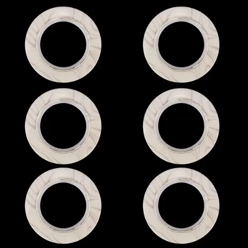 

6pcs Plastic Ring Round-shaped eyelet curtain Beige / marbling Pattern