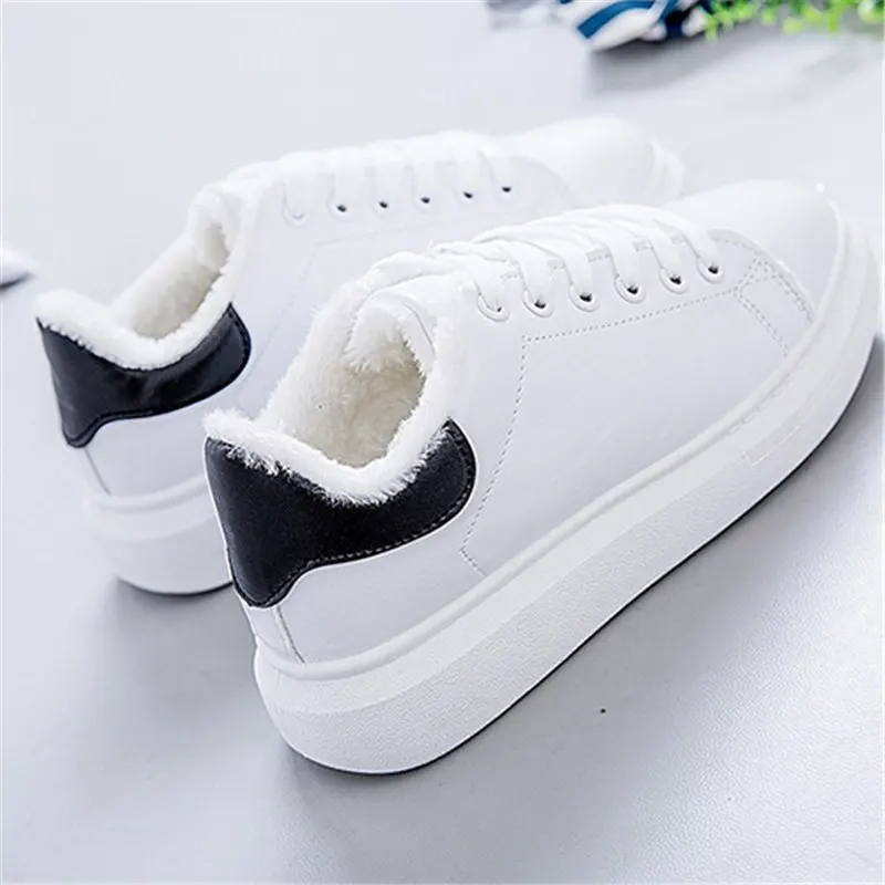 Осень-зима Женская обувь Модные Белые кеды zapatos mujer Повседневное Для женщин Платформа Легкий Взрослых Портативный chaussures femme