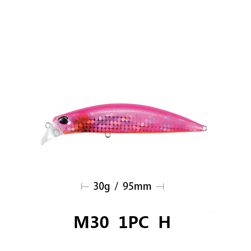 H Приманка для рыбалки Minnow 95 мм/30 г плавающая искусственная жесткая Приманка для окуня воблер, щука тали с тройным крюком - Цвет: H
