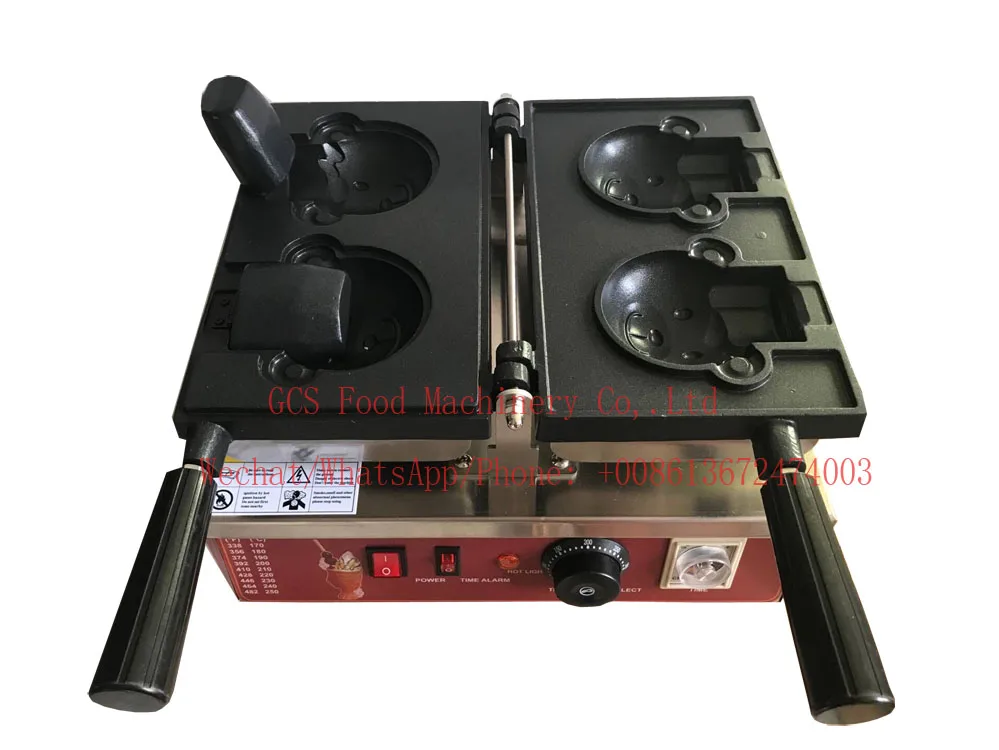 110v 220v маленький медведь открытый рот вафельница мороженое тайяки машина