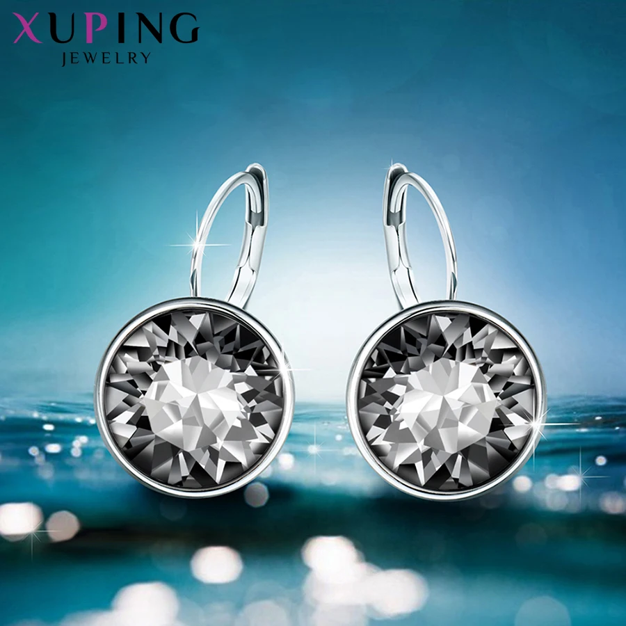 Xuping Fashion Crystals from Swarovski Colorful Earrings With Rhodium Color Plated Charm for Women