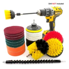 19 шт. нейлоновая насадка в виде Щетки Набор для дивана, кухни, губка для ванны щетка для чистки и скраб колодки Универсальный Очиститель