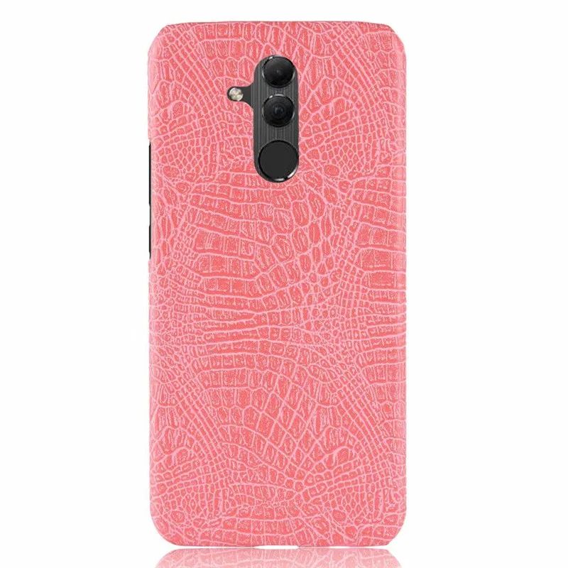 Розовый Для huawei mate 20 lite чехол Роскошный Ретро крокодил крутой кожаный узор задняя крышка для huawei mate 20 lite Чехлы для телефона - Цвет: Розовый