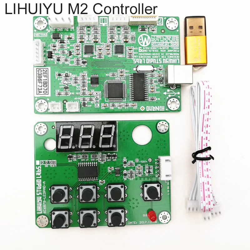 1 комплект LIHUIYU M2 Nano CO2 лазерный контроллер материнская основная плата+ панель управления+ ключ B система гравер Резак DIY 3020 3040 K40