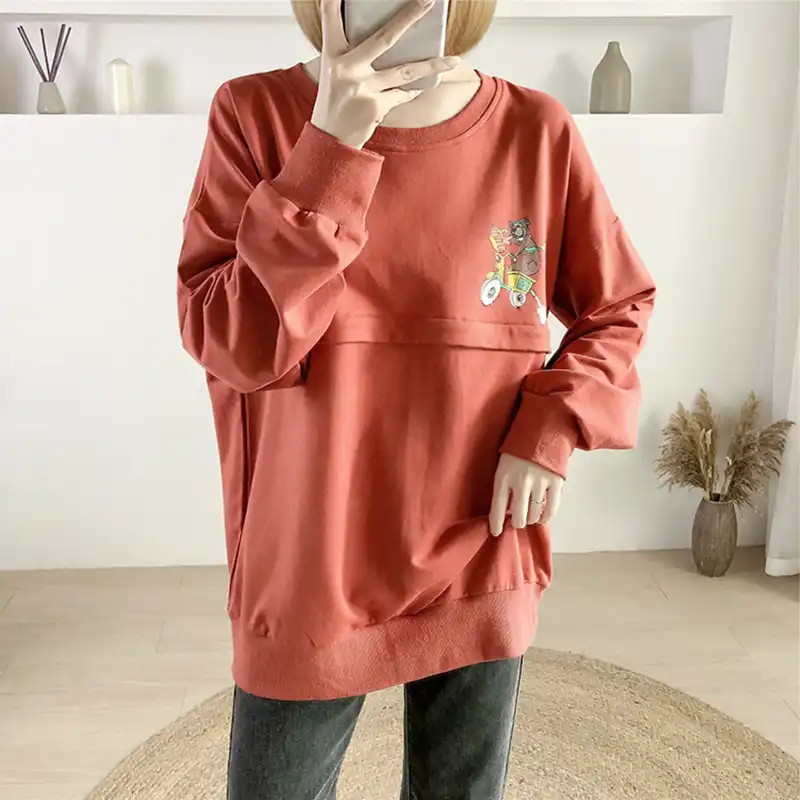 Pull Ergonomique Bebe Kangourou Grande Taille Vetement De Maternite Haut Avec Fermeture Horizontale Vetements D Allaitement Post Partum Automne 3973 Aliexpress