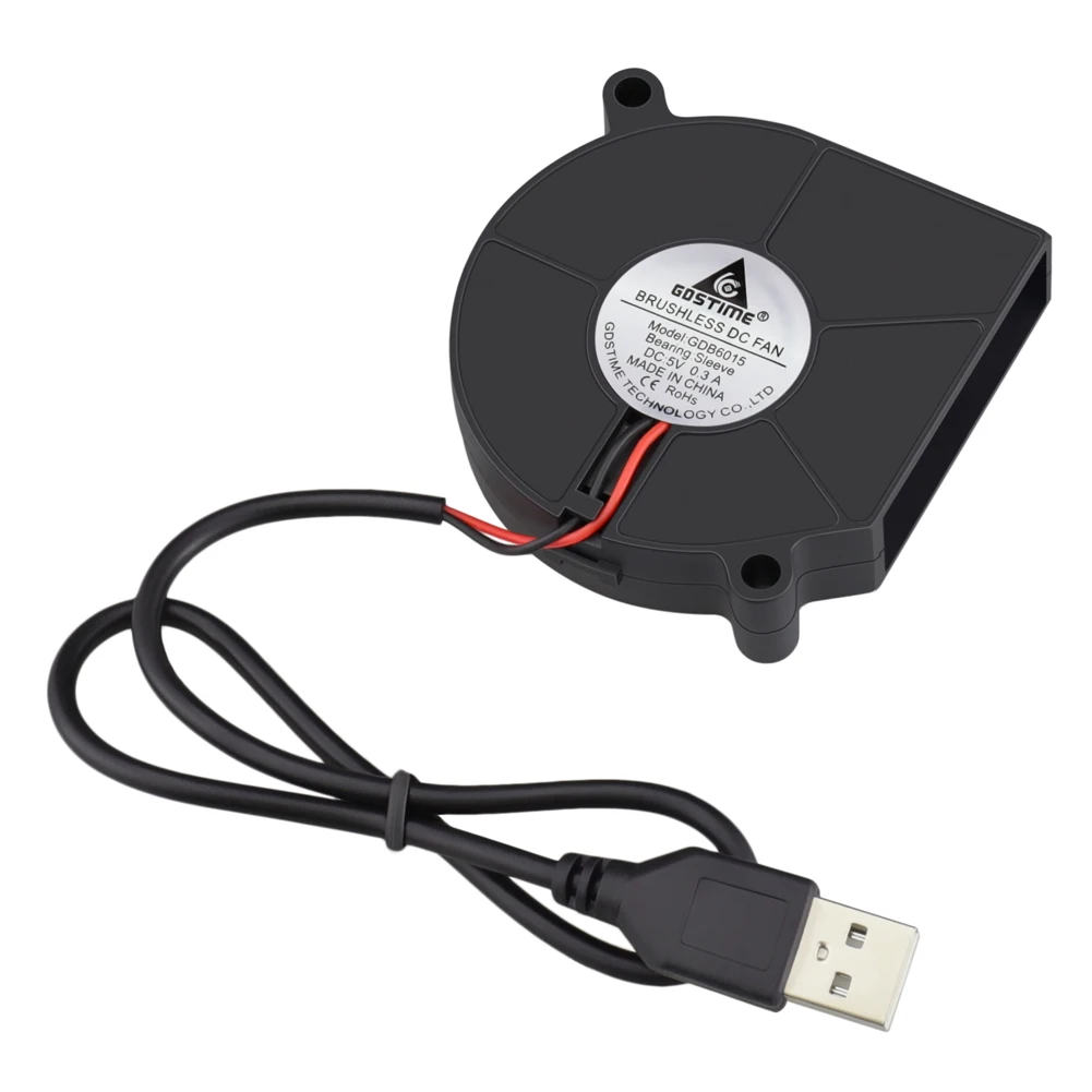 Gdstime 5v Usb 60 mm 6015 Ventilador de Refrigeração dc sem Escova Turbo Ventilador Radiador 60 mm x 15 mm Ventilador Centrífugo do Dissipador Calor Cooer 20 Peças - Imagem 3