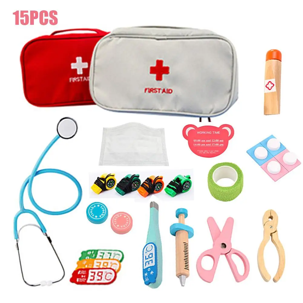 15Pcs Children Doctor Set Mini Medical Box Doctors Kit Playset Games Kids Toys 
