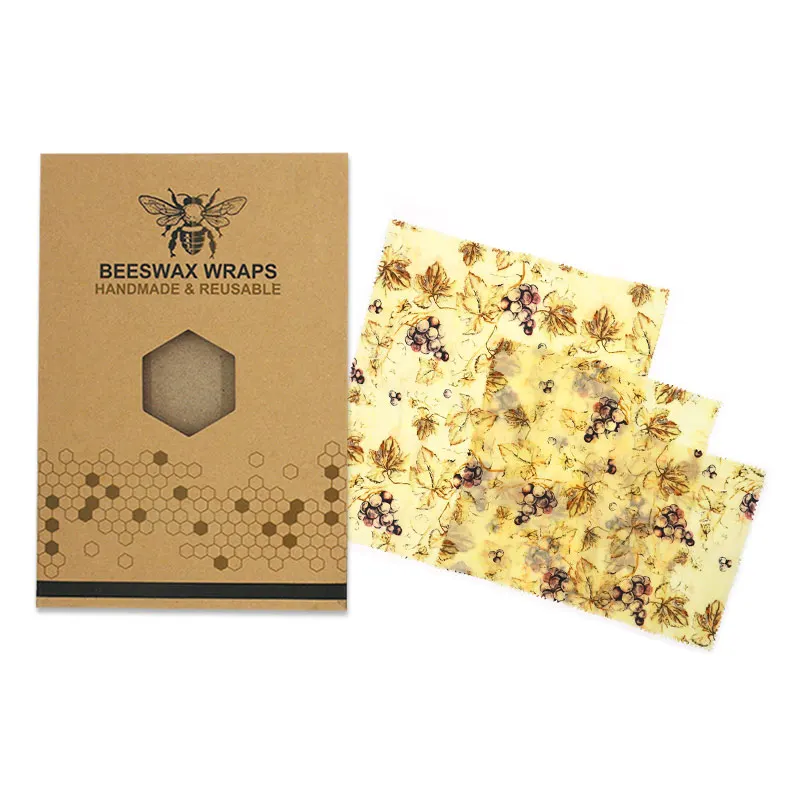 Grape 3 размера/наборы, многоразовая упаковка, упаковка для сохранения свежести пищи, крышка, стрейч вакуумная пищевая пленка, пчелиный воск, ткань, кухонные инструменты - Цвет: Grape