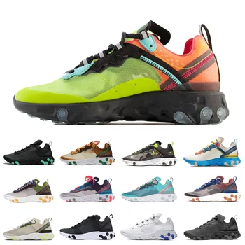 

react element 87 55 running shoes men women Chaussures Camo RED ORBIT Moss Royal Tint Dusty Peach mens trainers Sports Sneakers