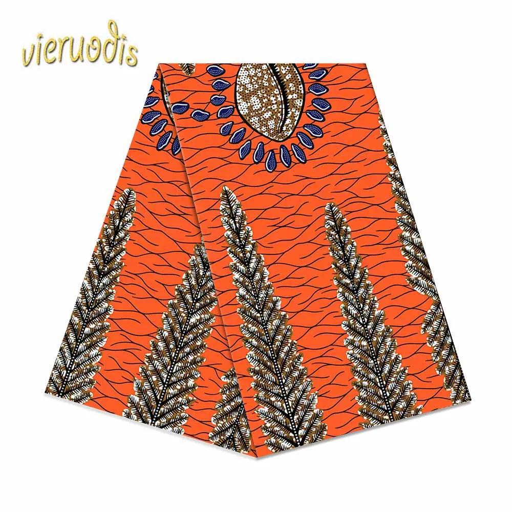 

6 Yards African Wax Prints Fabric 100% Cotton Fabrics Material Dashiki Printed Real Floral for Dress A000570
