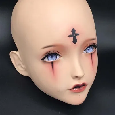 mask14 LiLi Mask-14) милая девушка Смола половина головы настроить Косплей Японская ролевая игра Аниме Силиконовые кигуруми маска Трансвестит кукла - Цвет: mask14