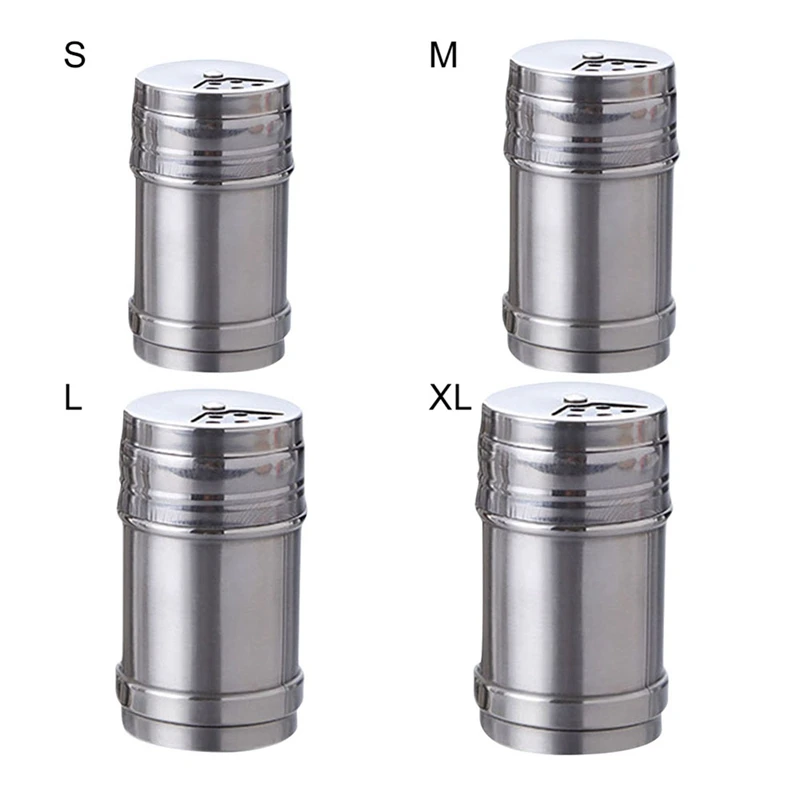 Multifuntional High Quality Kitchen Stainless Steel Seasoning Jar Pepper Spice Salt Shaker Rotating Cover