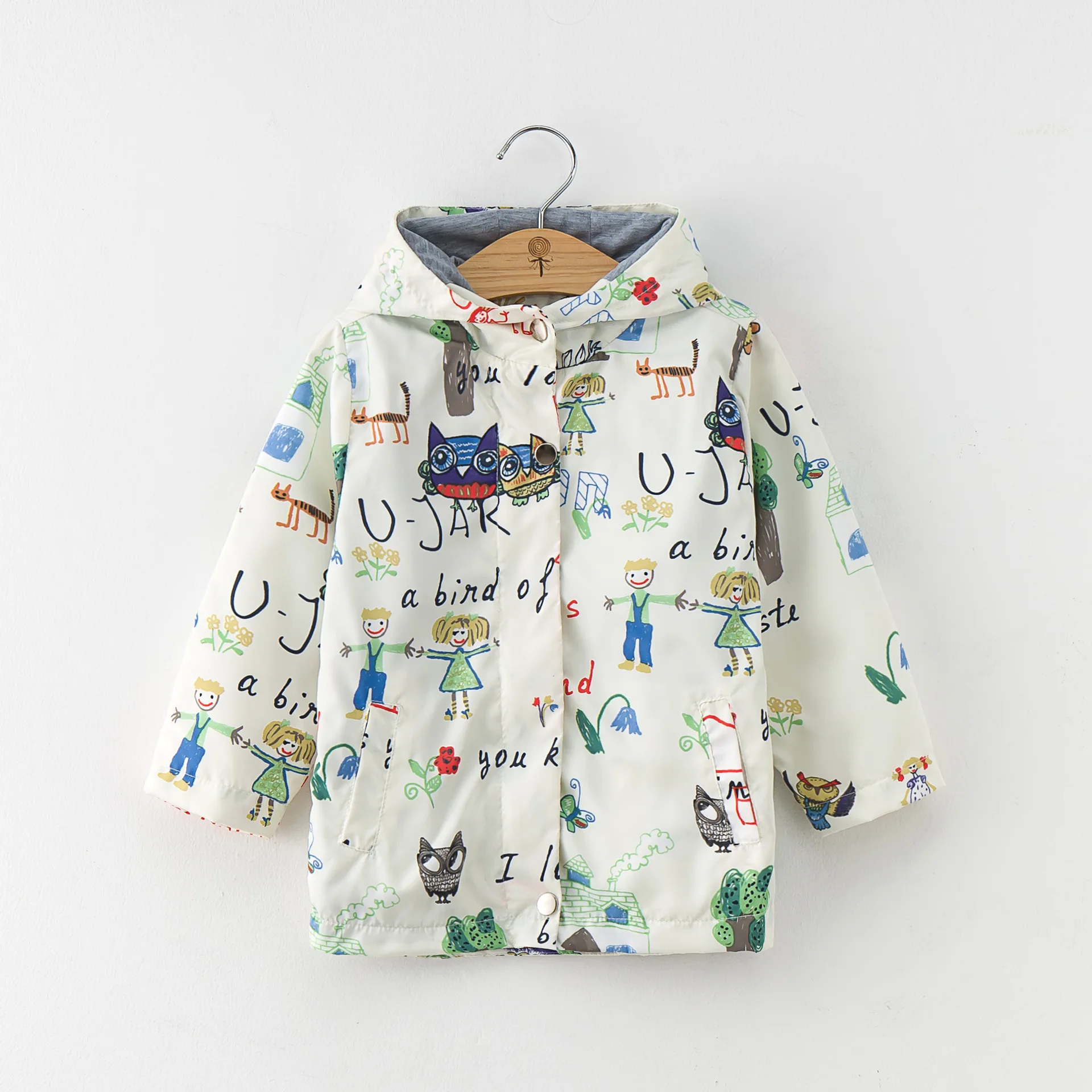 

Kids Girls Cartoon Coat Children Boy Spring Autumn Windbreaker Toddler Girl Hooded Jackets Winter Outerwear Children Clothes