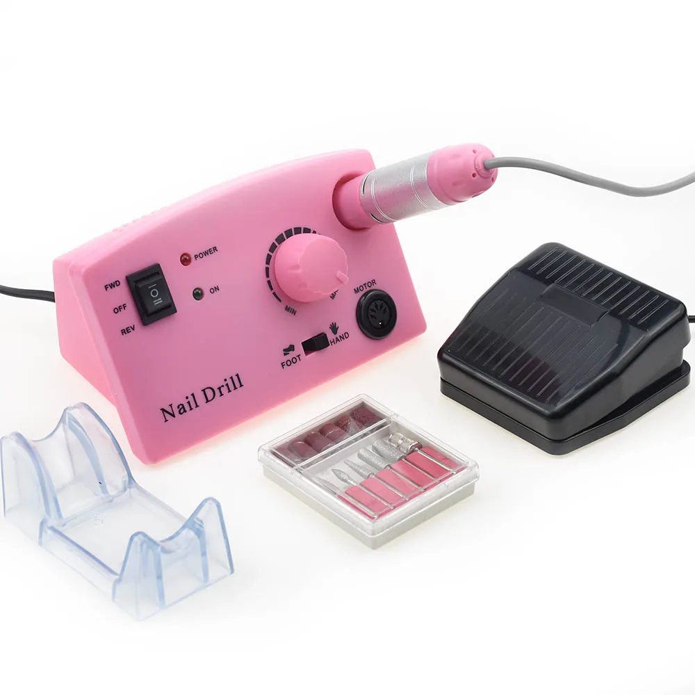 35000 об/мин дрель для ногтей, маникюрное оборудование для маникюра, педикюра, электрические пилочки для ногтей, сверло для полировки, наборы инструментов - Цвет: pink