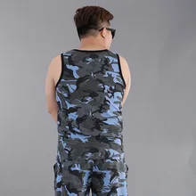 Стиль, летняя мужская одежда большого размера, стиль, повседневный синий Камуфляжный мужской жилет, плюс размер, мужской жилет d