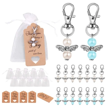 

NEW-40 Pieces Guardian Angel Party Favors Baptism Wedding with Organza Pouches Gift Tags for Baptism Wedding Birthday