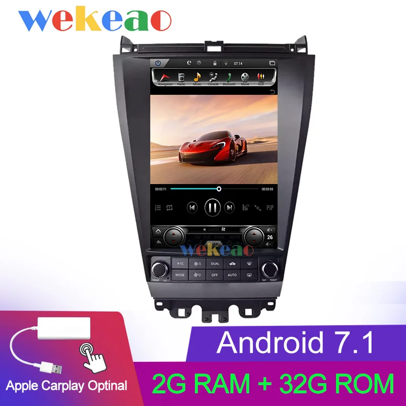 Wekeao вертикальный экран Tesla style 12,1 ''Android 8,1 автомобильный Радио gps навигатор для Honda Accord автомобильный dvd-плеер 2004-2007 wifi 4G - Цвет: Android Car Radio