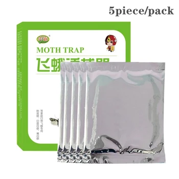 

5pcs Pantry Food Moth Trap Pheromone Killer Paste Sticky Glue Trap Pest Reject Fly Insects Family Factory Restaurant Use
