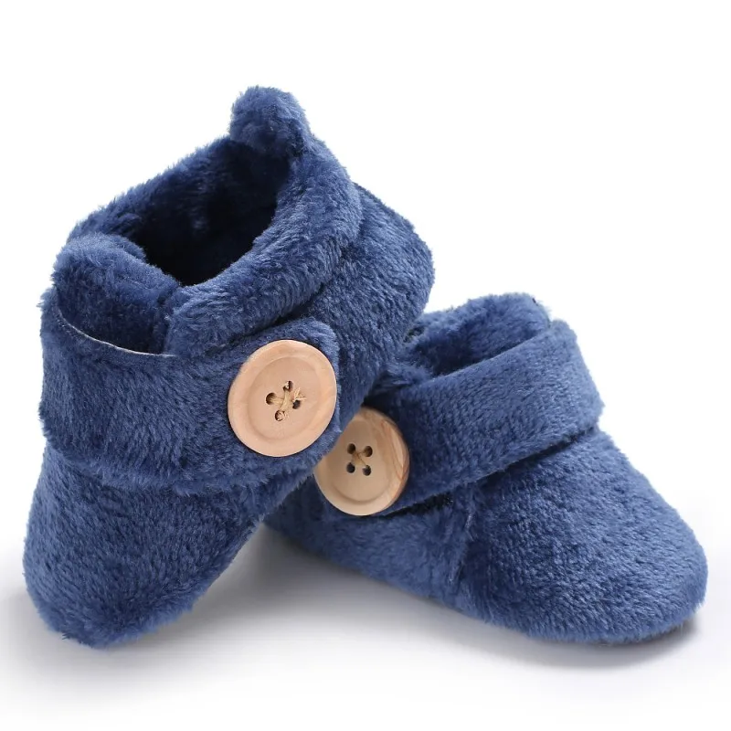 Модная обувь для новорожденных; зимние ботинки для маленьких мальчиков и девочек; милые плюшевые Нескользящие ботинки; теплая удобная детская обувь