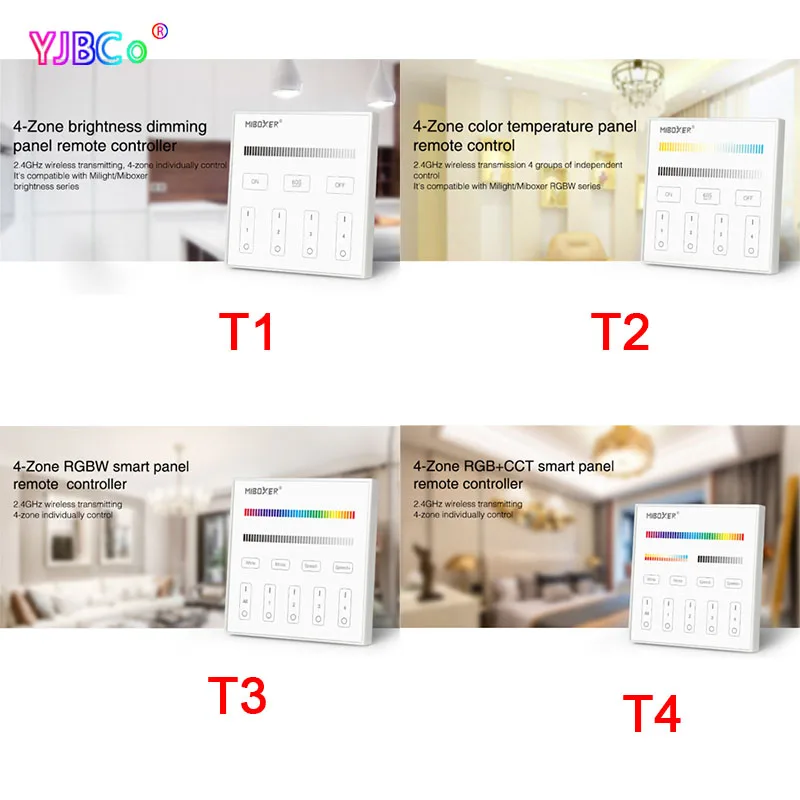 Miboxer 86 sty Touch Panel AC 110V 220V Light Bulb Dimmer Single color/CT/RGB/RGBW/RGB CCT LED Strip Controller Wall Switch | Лампы и