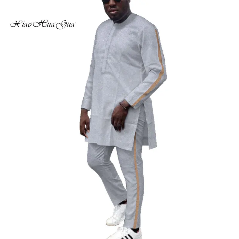 Дашики мужская одежда в африканском стиле рубашки и брюки комплект из 2 предметов большого размера в африканском стиле хлопковая одежда с длинными рукавами и круглым вырезом WYN687