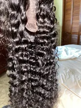 Miss-pelucas de cabello humano brasileño para mujeres negras, sin pegamento, ondas profundas rizadas, 13x4, con encaje Frontal, Frontal suizo, mojado y ondulado