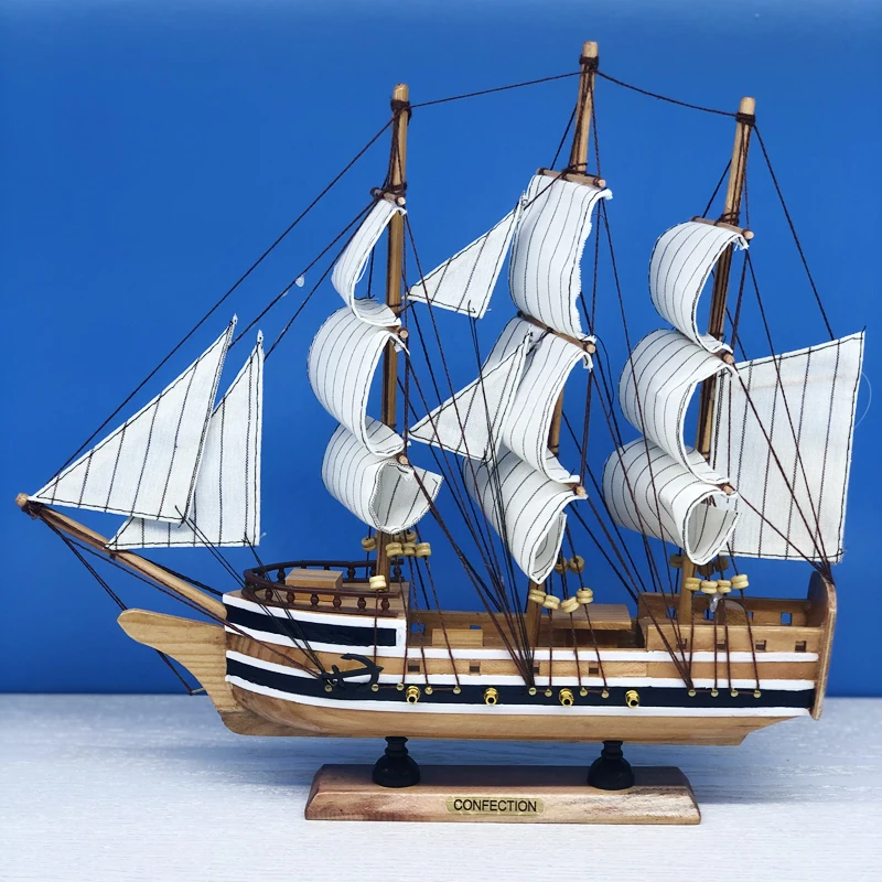 LUCKK 33 см морской корабль миниатюрная Статуэтка классический орнамент деревянная модель парусника ретро деревянные ремесла настольный декор мебель