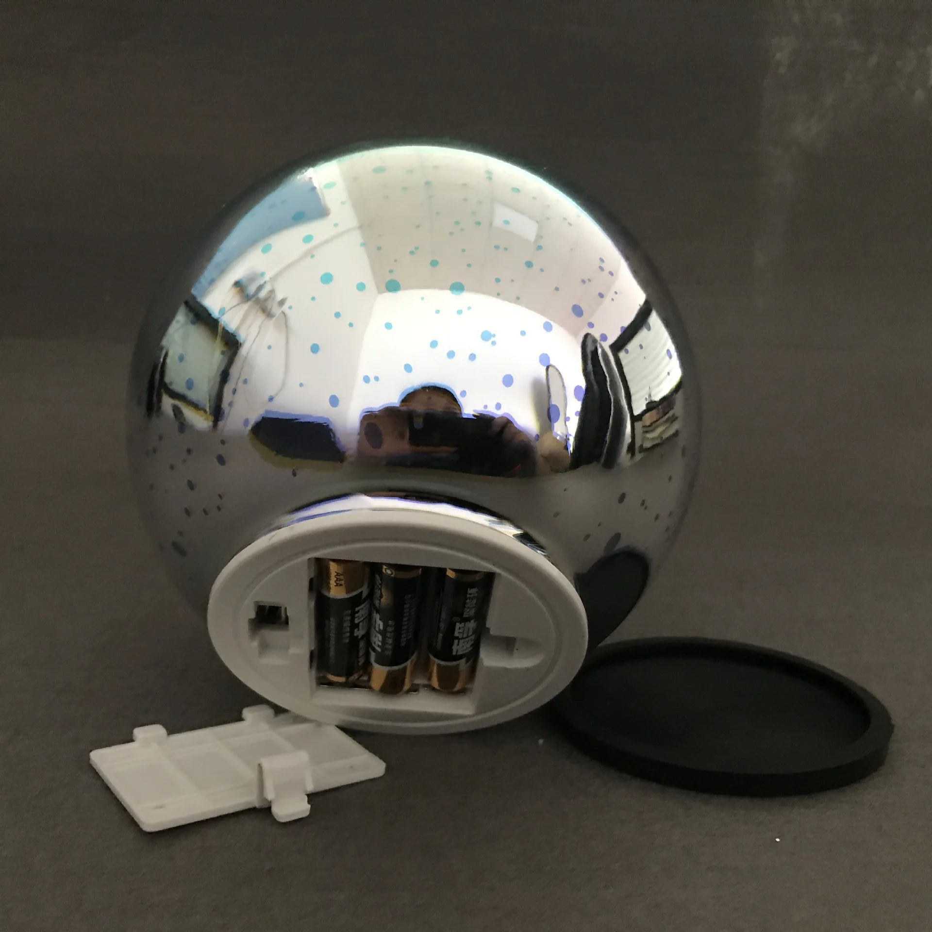 Modern Silver Moon Star Table Decoration Lamp Bedroom Living Room Glass Cover Magic Crystal Battery Ball Lamp