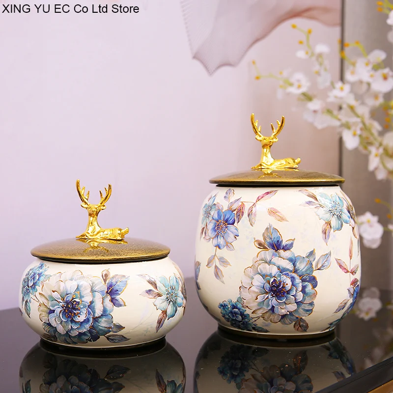 

European-style Creative Ceramic Storage Jar Ornaments, Candy Tins, Tea Storage Jars, Jewelry Boxes, Home Decoration Ornaments