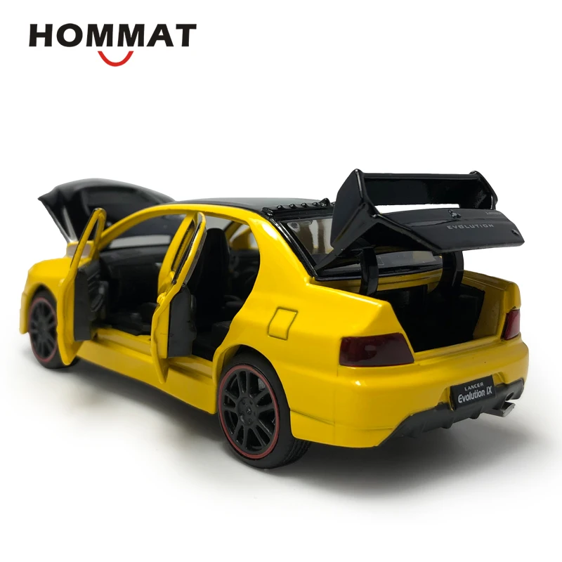 HOMMAT 1:32 Mitsubishi Lancer Evolution IX EVO черная крыша сплав металла Литые и игрушечные машинки модели автомобилей детские игрушки для мальчиков