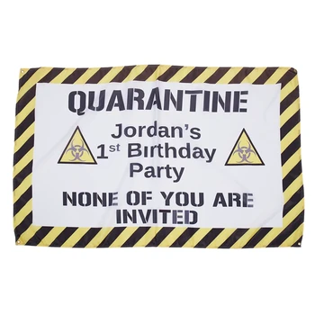 

Quarantine Birthday Banner Polyester Material for Home Decoration