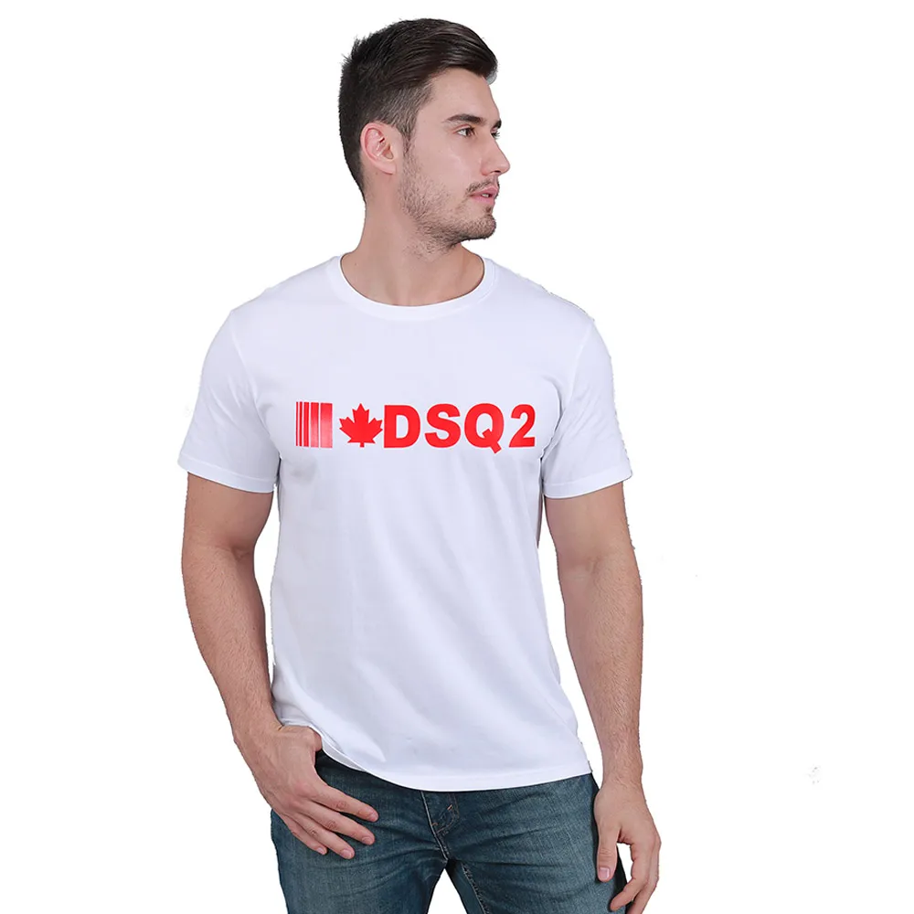 Футболка высокого качества Мужская летняя футболка DSQ2020 новая надпись значок высокое качество хлопок Горячая футболка хлопковая Футболка мужская мода