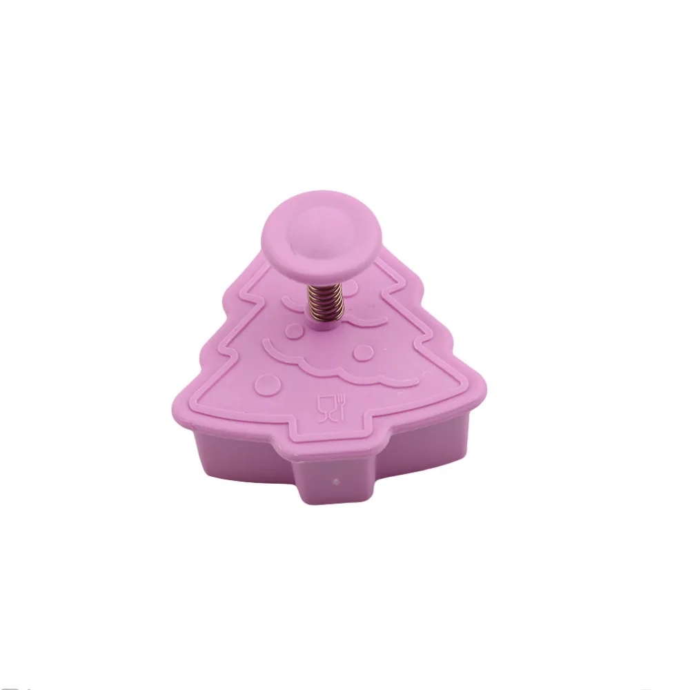 New 4pcs/pack Cookie Stamp Biscuit Mold 3D Cookie Plunger Cutter DIY Baking Mould Gingerbread House Christmas Cookie Cutters