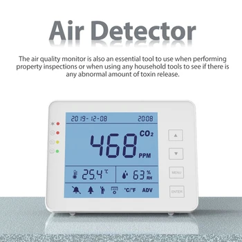 

Portable CO2 Detector Indoor Multifunctional Home Air Detector Intelligent Air Quality Monitor Household Air Pollution Monitor